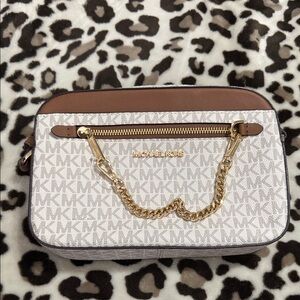 Michael Kors Tan and Cream Crossbody Bag